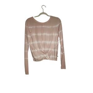 NWT Max Studio pink and white tie-dye long sleeve dolman twist top size XS